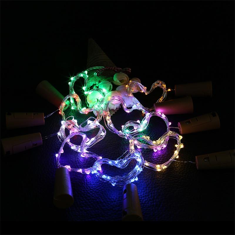 HOMZY Solar 10LED 20LED Wine Bottle Lights Cork Shape Fairy Lights Garland Christmas Light Copper Wire Home Room Decoration Lamp