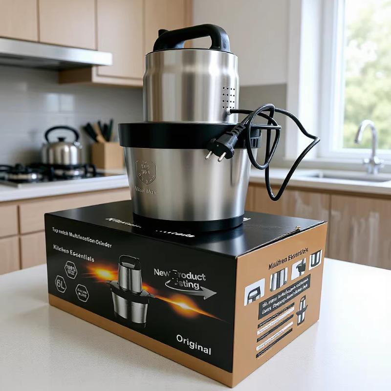 Dual-Use 6L Electric Meat Grinder & Food Processor for Home/Commercial Use.