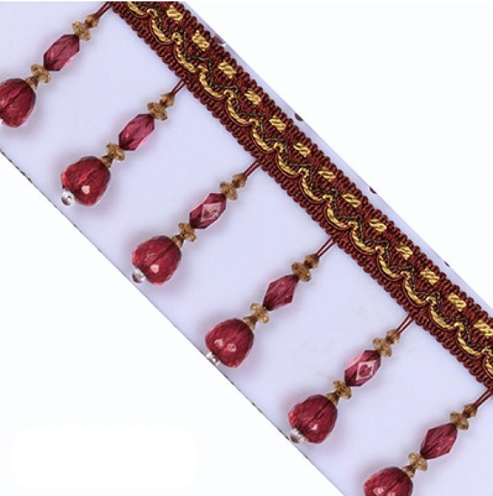 Lace Crystal Beads Accessories Tassels for Curtains European Decorative Hanging Table Edge Pendants in Stock