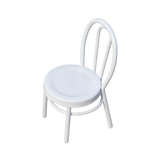 Miniature Chair, Tiny Metal Round Chair, Realistic Furniture Miniature, Mini Collectible Chair for Doll Mansion Miniature Rooms