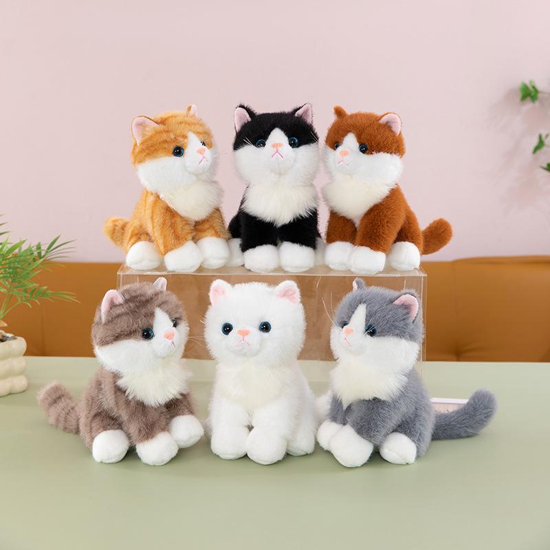 The New Simulated Sitting Kitten Will Call a Doll, Plush Toy with Movement Doll, and Children Accompany the Doll Doll.
