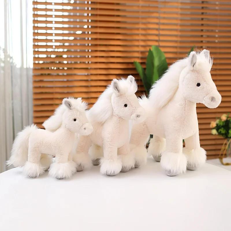 Real Life Horse Plush Dolls Stuffed Animal High Quality Super Realistic Pony Plush Toys Classic Birthday Gift For Children