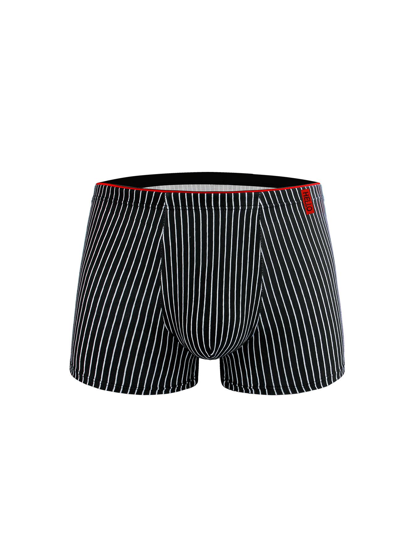 Men s Striped Mid-Waist Plus Size Boxer Briefs - Breathable Underwear M