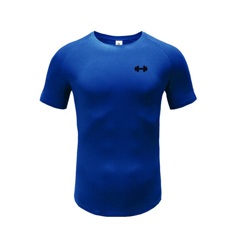 Muscleguys Summer Cotton Running T-shirts Mens O-neck Slim Fit Fitness Short Sleeve T Shirt Bodybuilding Gym Clothing Casual Sports Tops