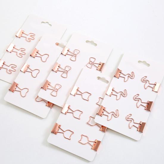 6Pcs Metal Paper Clips Cute Animal Shape Binder Clamps for School Office Colorful Document Photo Holders