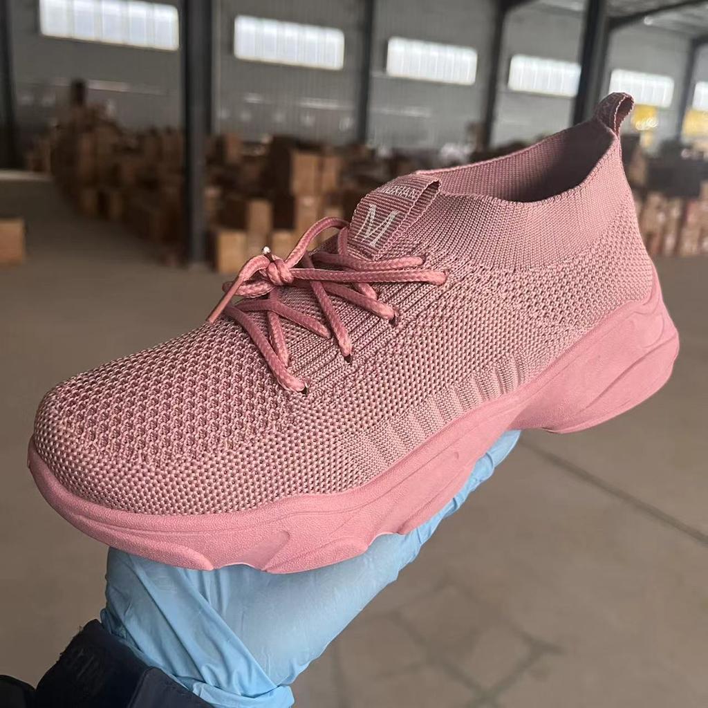 New Women's Flying Woven Casual Shoes Comfortable Soft-soled Sports Shoes Fashionable and Lightweight Student Shoes Little White Shoes.