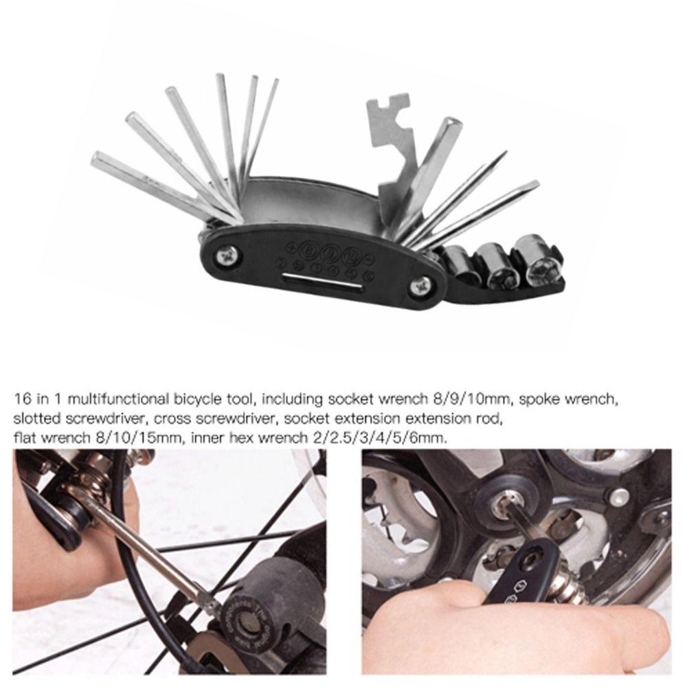 2PCS 16-in-1 Mountain Bike Repair Kit Multifunctional Tool Cycling Repair Tool  Outdoor Riding