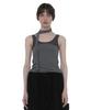 PARTIMENTO WOMEN Detachable Tie-Neck Sleeveless Top_Charcoal Melange