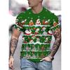 Christmas Tree Pattern Men's T-Shirt Funny Santa 3D Print Summer Casual Short Sleeve Crew Neck Top