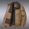 Middle-aged and Elderly Men's Jacket Winter Lamb Velvet Warm Cotton Coat Plus Velvet Thickened Pure Cotton Casual Cotton Jacket