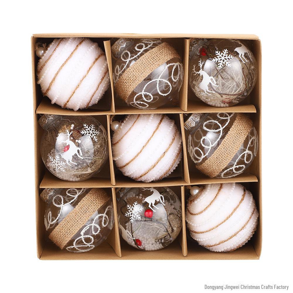 

Креативный рождественский дизайн-шар: Праздничное украшение и подарок Style D, 8CM set 9