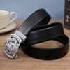 Fashionable Leopard Head Casual Business Belt PU Leather 4cm Alloy Automatic Buckle Belt