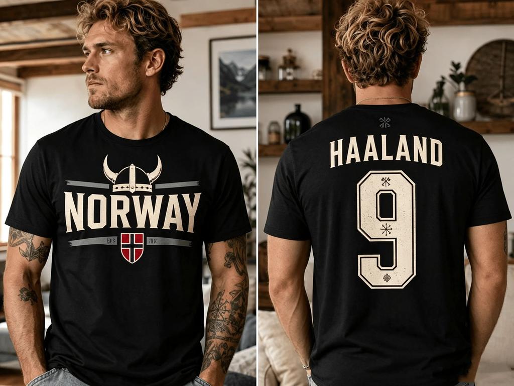 Norway Haaland #9 Graphic 2026 Norway Soccer Fan T-Shirt Men's Women's Y2k Popular Oversized Tshirt Casual O-Neck Tee