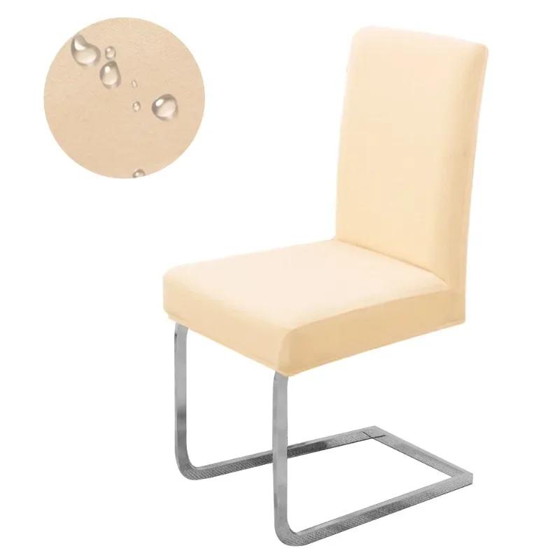 Housse de Chaise Imperméable Élastique Lisse Spandex Housse de Siège de Salle à Manger Protection de Chaise pour Restaurant Cuisine Banquet Housse de Siège