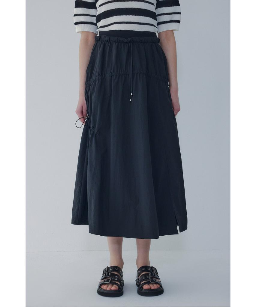 Bobeu String Banding Tiered Skirt_Black_7156235003