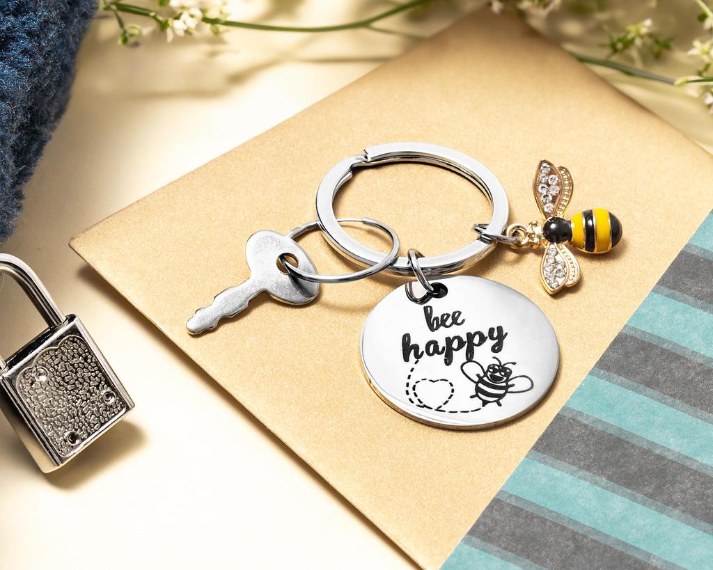 Bee keychain - Bee happy!