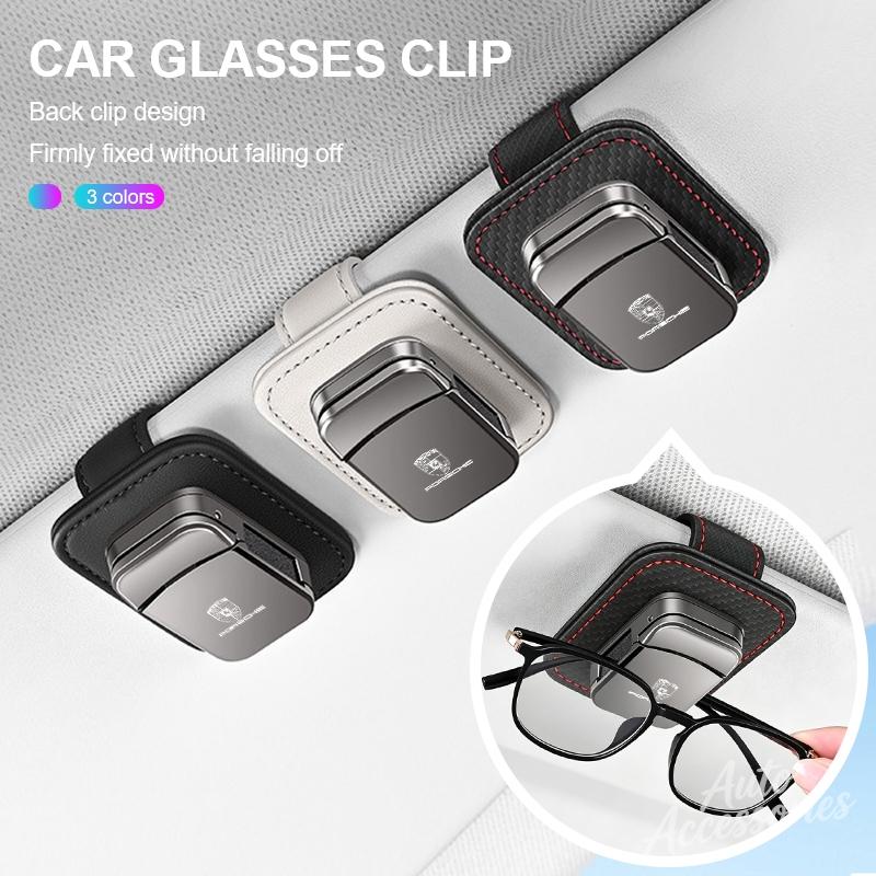 snprg4 Metal Car Sun Visor Glasses Clip For Porsche Macan Panamera Cayenne Cayman 911 918 Sunglasses Holder Universal Eyeglasses Clip