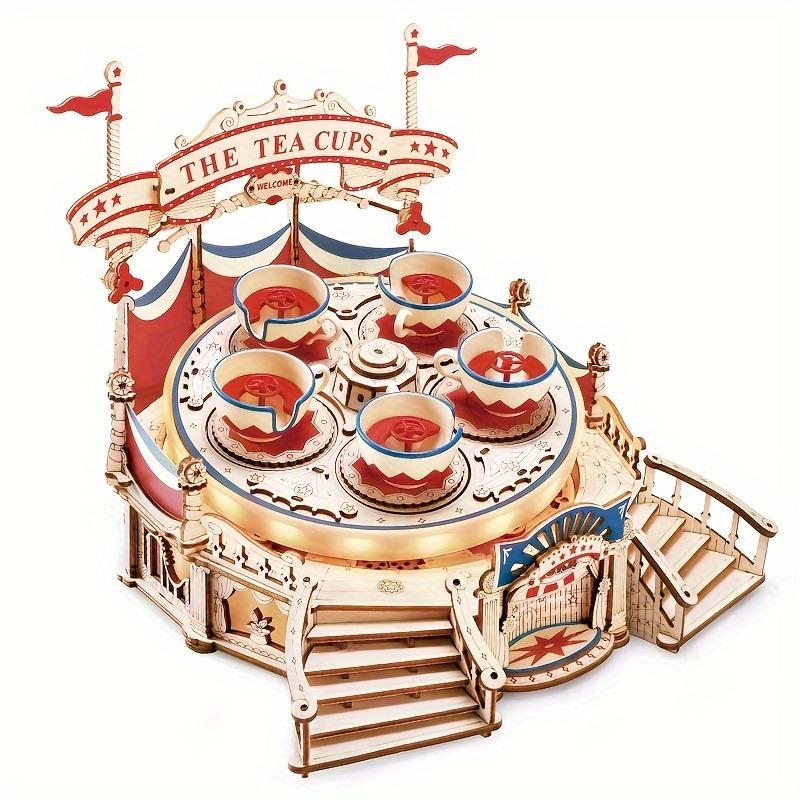 

Tilt A Whirl The Tea Cup Amusement Park Series Building Toy Birthday Xmas Gifts For Adult 3D Wooden Puzzle