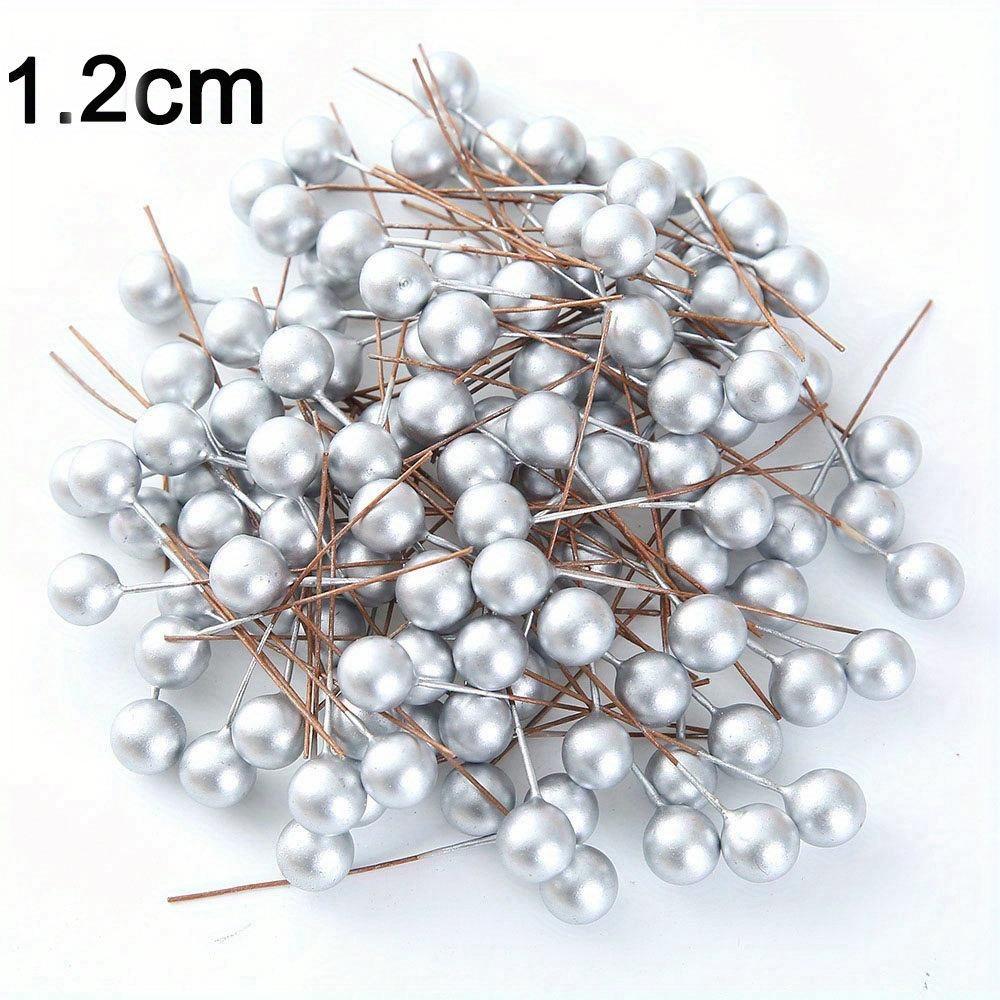 50/100pcs Artificial Holly Berries Mini Fake Berries Decor On Wire For Christmas Tree Decorations Flower Wreath DIY Craft