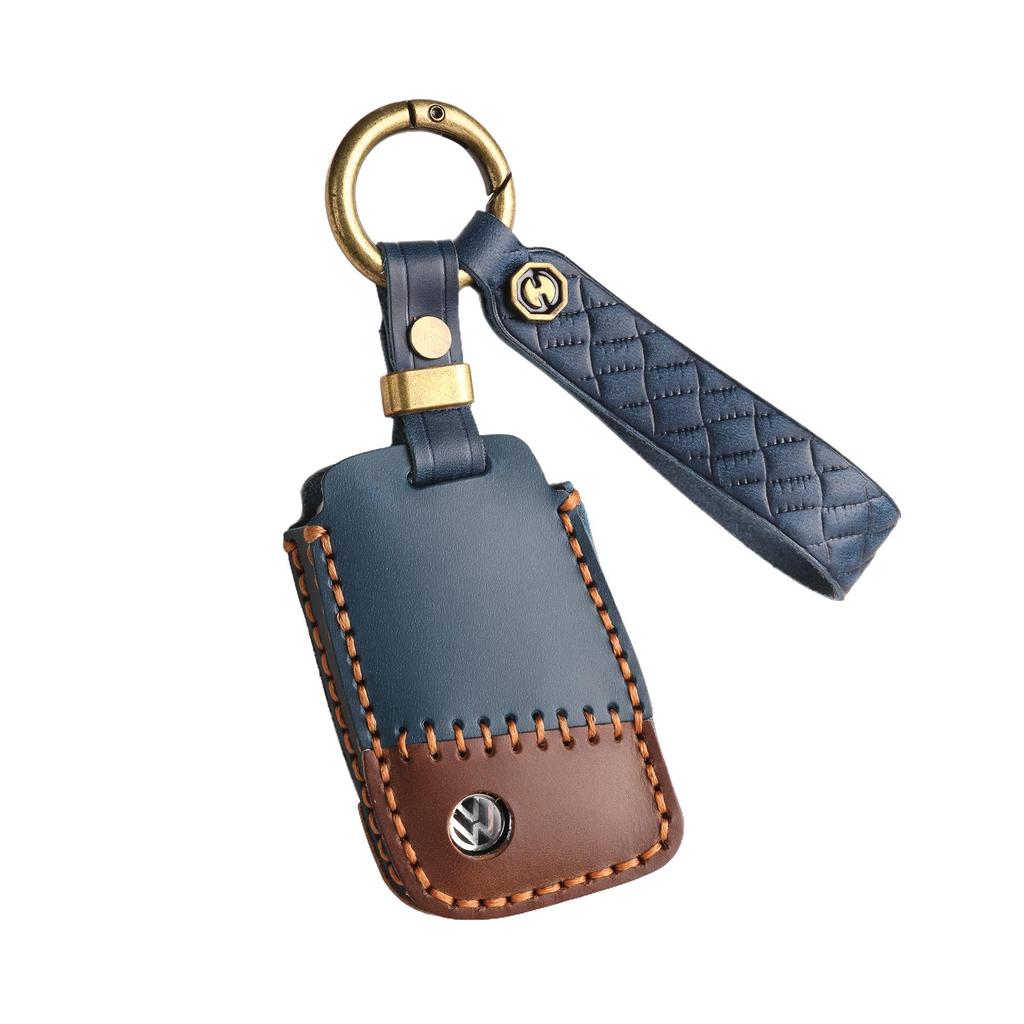Genuine Leather Cowhide Key Cover for Volkswagen - Fits Lavida & Bora Models