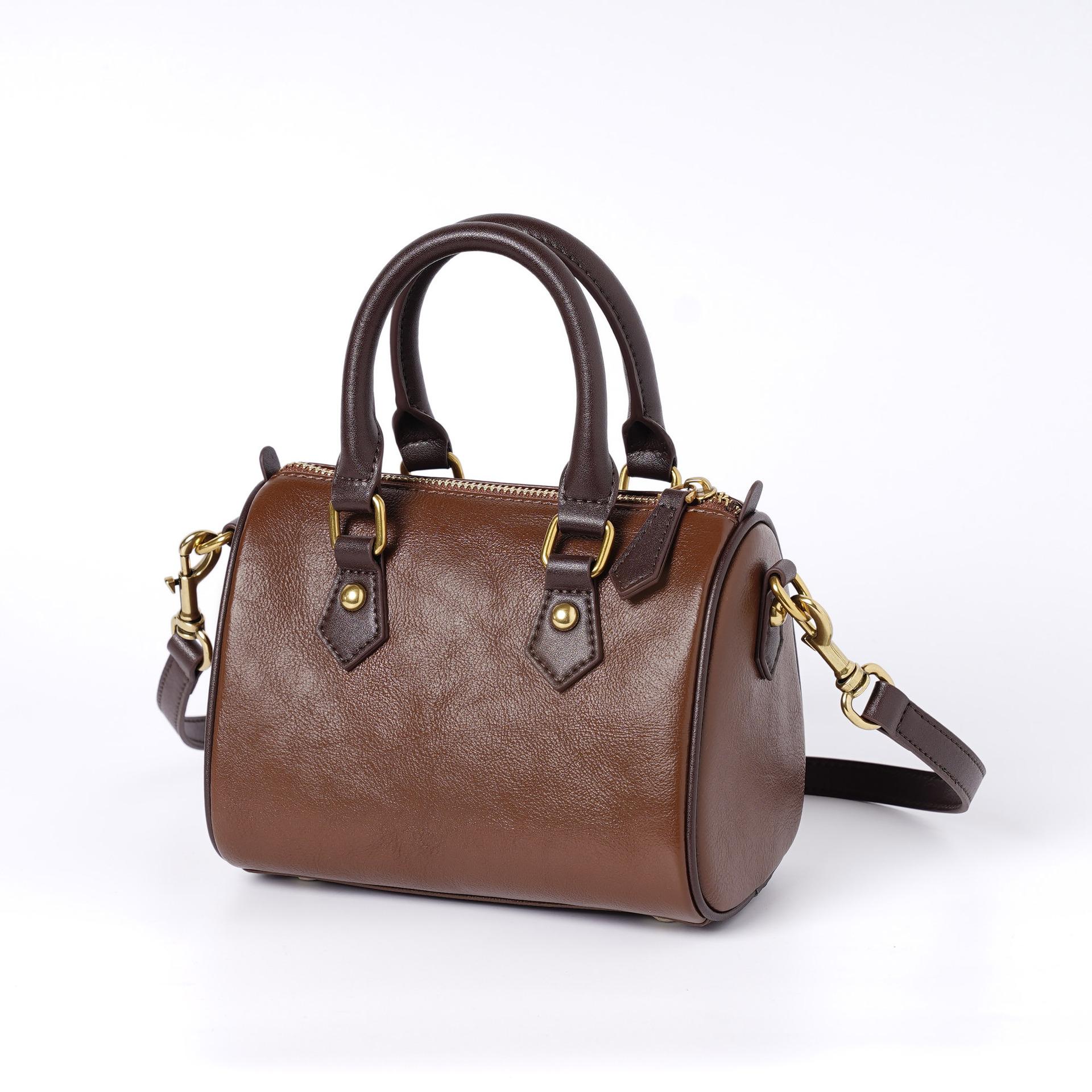 

Кожаная женская сумка из первого слоя коровьей кожи, сумка с ретро-текстурой, с высоким чувством, для поездок на работу, простая на плечо, портативная сумка-мессенджер 18*12*13cm