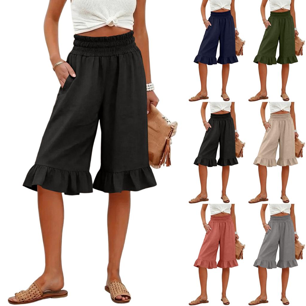 Damen Palazzo-Hose, Sommer, lässig, fließend, weites Bein, Strand, Reisen, Urlaub, Outfits