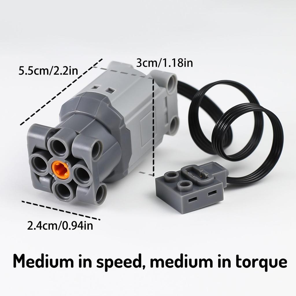 BrickBounty 7-Piece Power Functions Motor Kit, Motor Set with Technical Parts for STEM Building Blocks, Control Functions for MOC Blocks