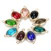 5Pcs/Lot 12×23mm Glass Pendant Smooth Colored Double Hole 2mm Pendant For Women's Earrings Making Diy Charm Bracelet Supplies