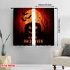 2pcs,2D Plane Printing Minimalist Curtains A Variety of Halloween Pumpkin Versatile Polyester Fabric (without Rod) Decorations