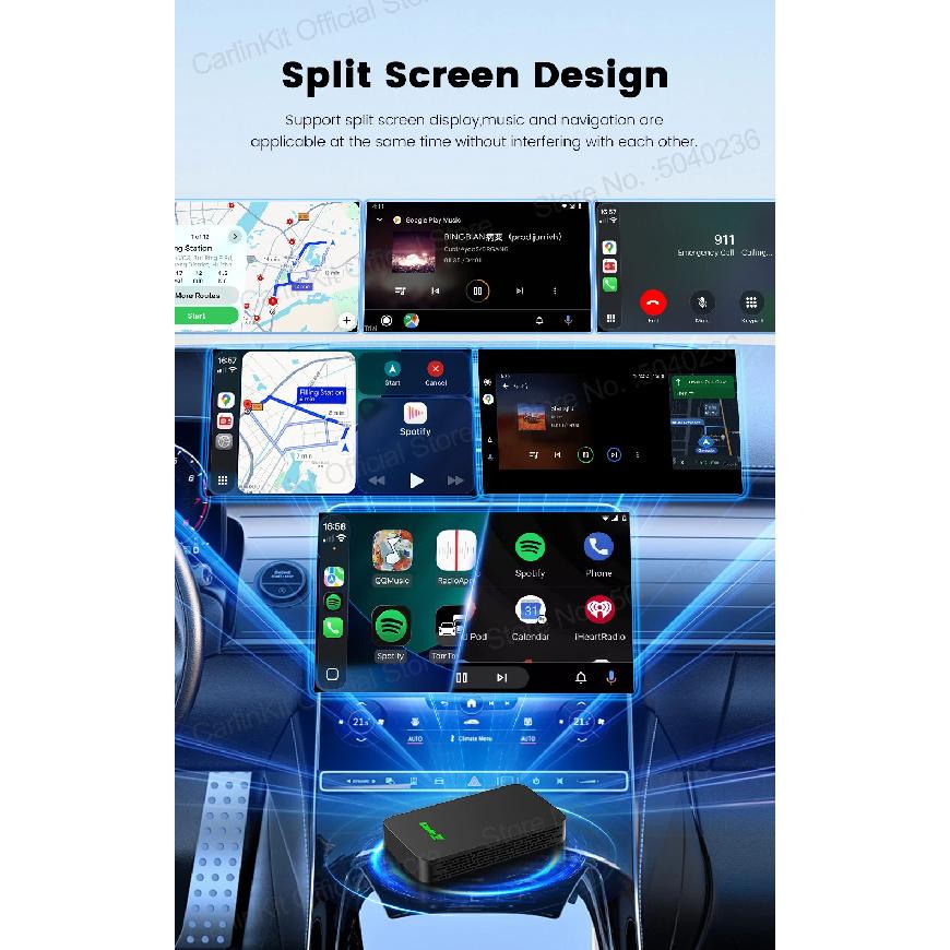 CarlinKit 5.0 C2Air Wireless Adapter Wireless CarPlay Android Auto Plug &Play 2.4Ghz&5.8Ghz WiFi BT Auto Connection For OEM Cars