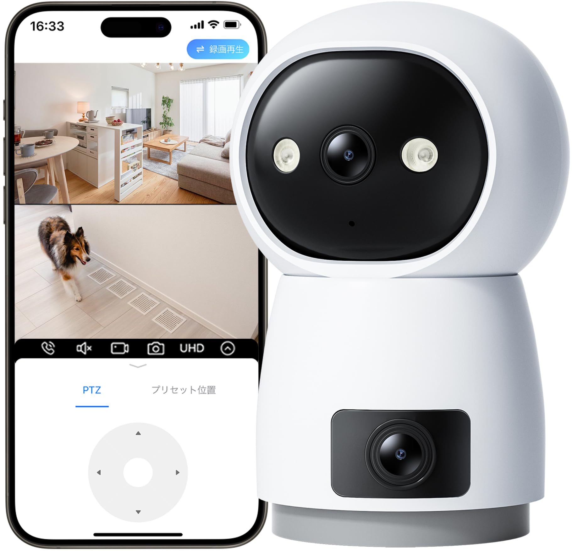 

Pet surveillance camera dual Pet compatible with 3 million surveillance smartphone security simultaneous monitoring in all network pet indoor AI