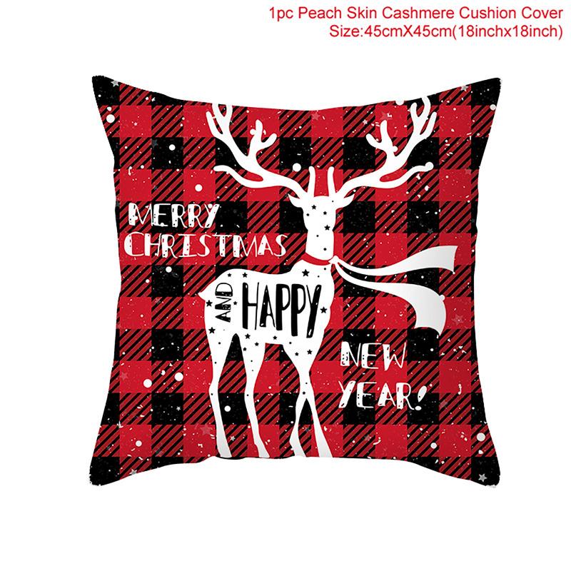 Christmas Cushion Cover  Decoration Home Santa  Decorations  Gift Navidad Happy New Year 2022