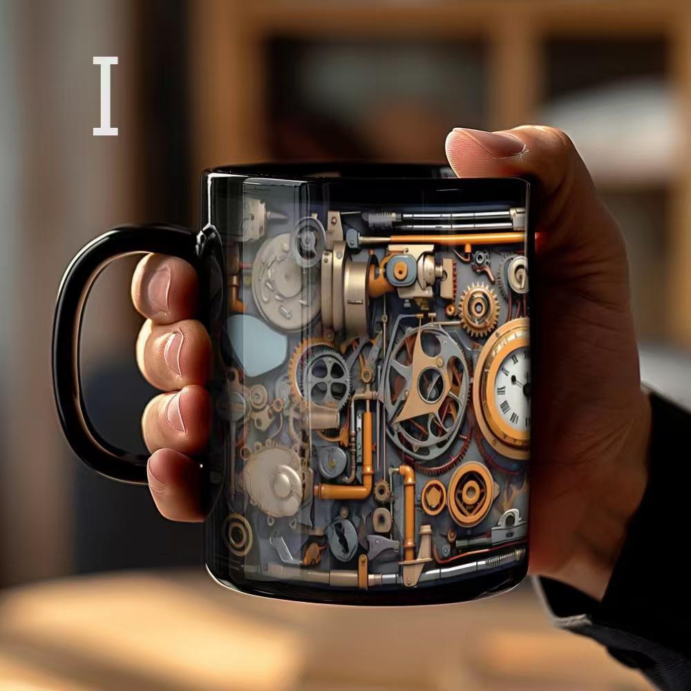 Black Tool Box Mug Men Creative Mug Mechanic Ceramic Mug Diagram Coffee Cup