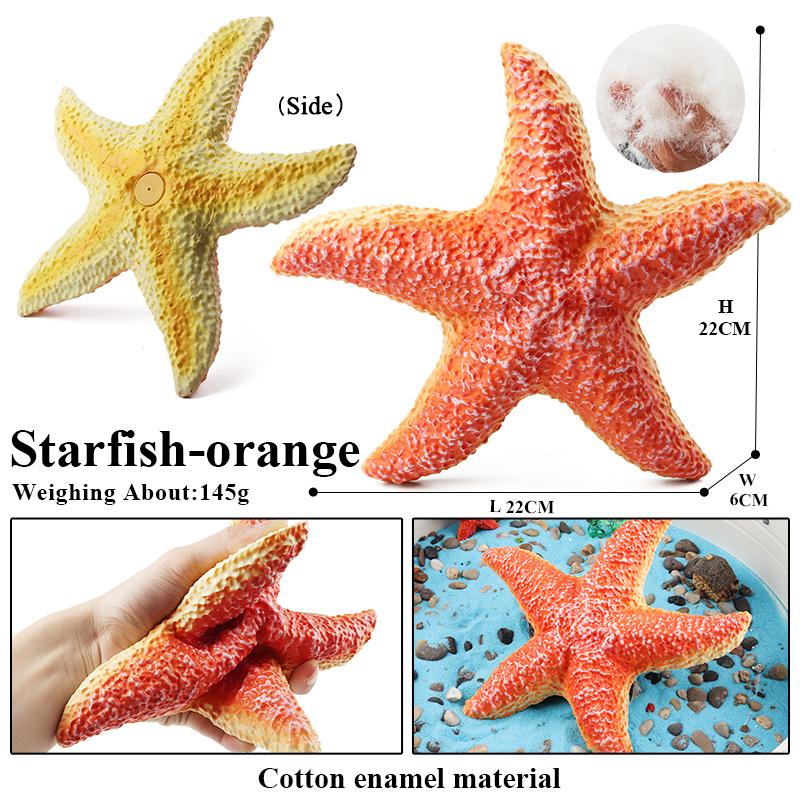 Oenux Ocean Animals Whale Shark Megalodon Crab Starfish Octopus Action Figures Soft Sea Life Model Educational Toy For Kids Gift