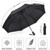 12 Bone Black Glue Fully Automatic Umbrella - Thick Durable Keel Three-Fold UV Resistant Folding Design for Protection And Style