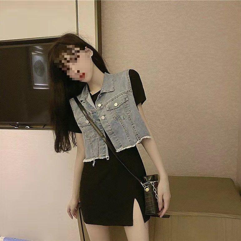 Women s Sleeveless Denim Vest Dress - Casual Summer Style 2025, Petite Fashion Trend Small