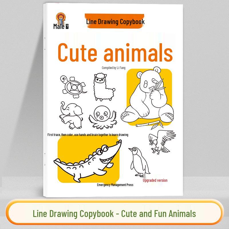Набор детских книжек-раскрасок с мультяшными рисунками: 6 томов контурных рисунков для тренировки контроля пера и координации «рука-мозг».