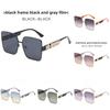 Summer Uv400 Female Square Sunglasses With Blue Pc Lenses For Fashion And Travel