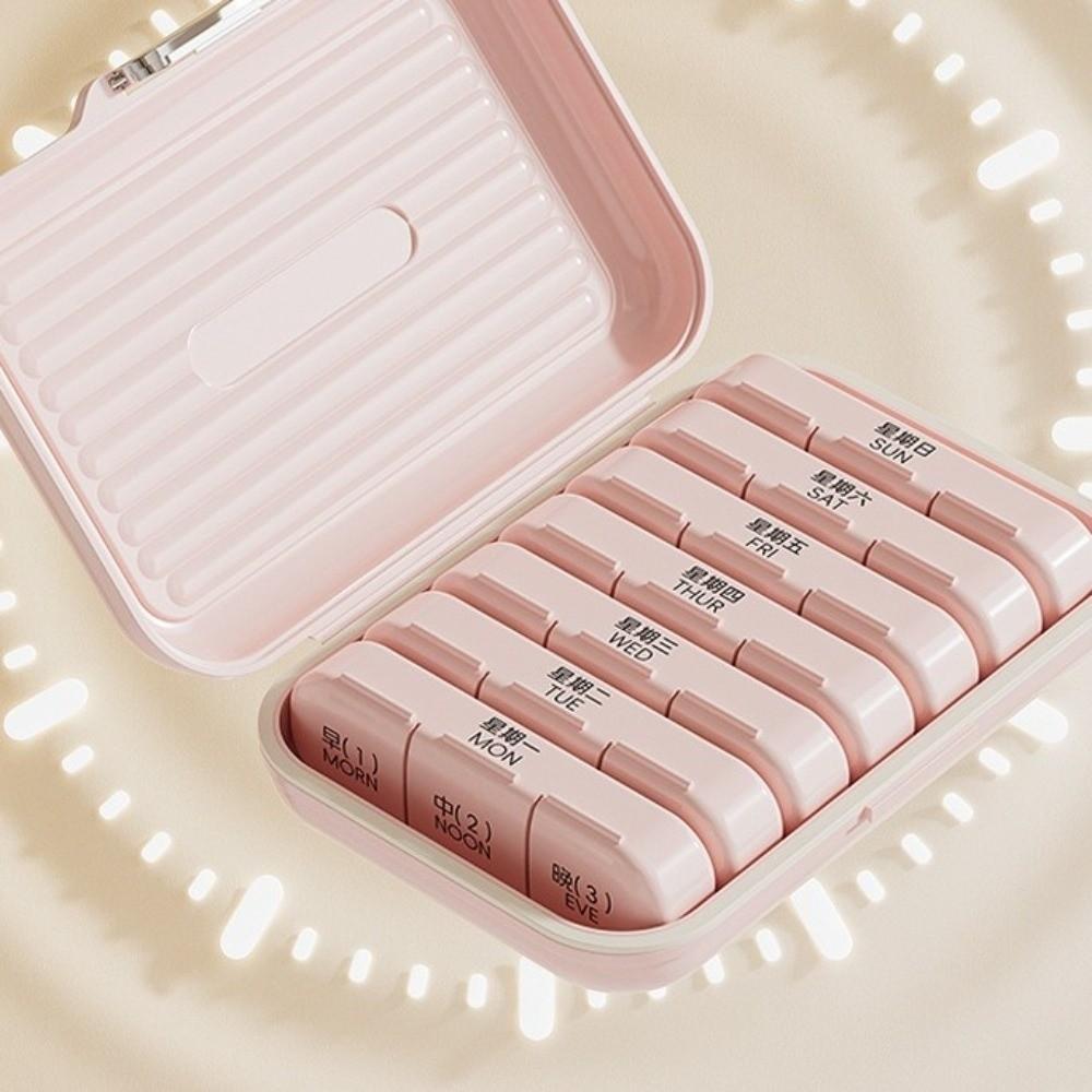 Large Capacity Portable Pill Container Sealed Pill Storage Box 7 Day Pill Box  Travel