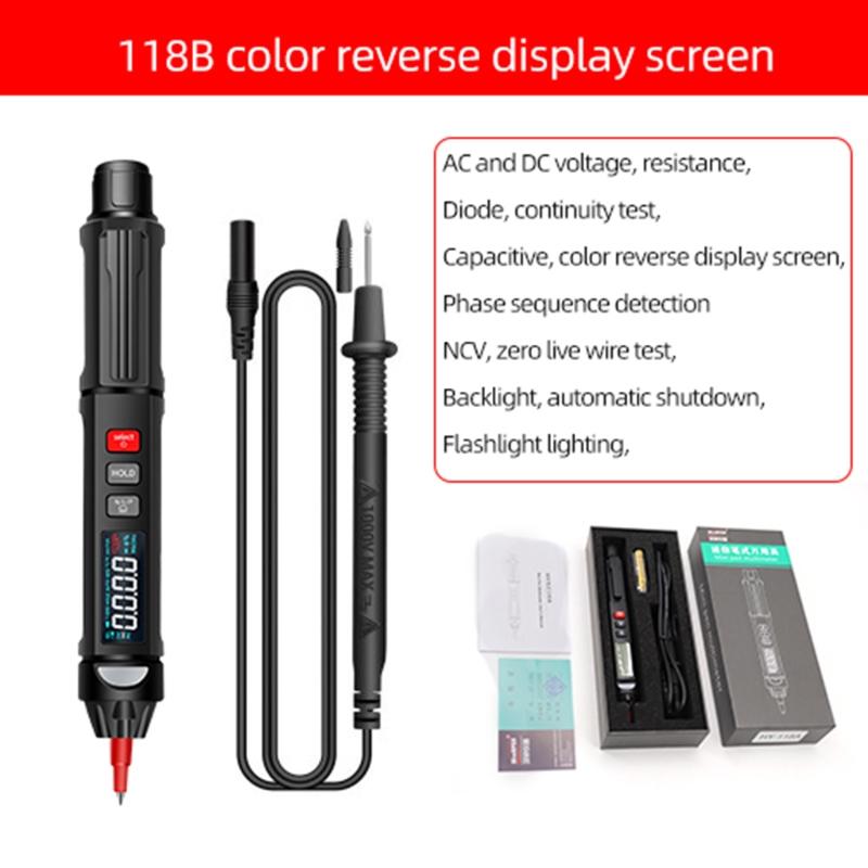 Voltage Testers Non-Contact Electrical Tester Phase Sequence Meter Electric Compact Pen with NCV LED Flashlight