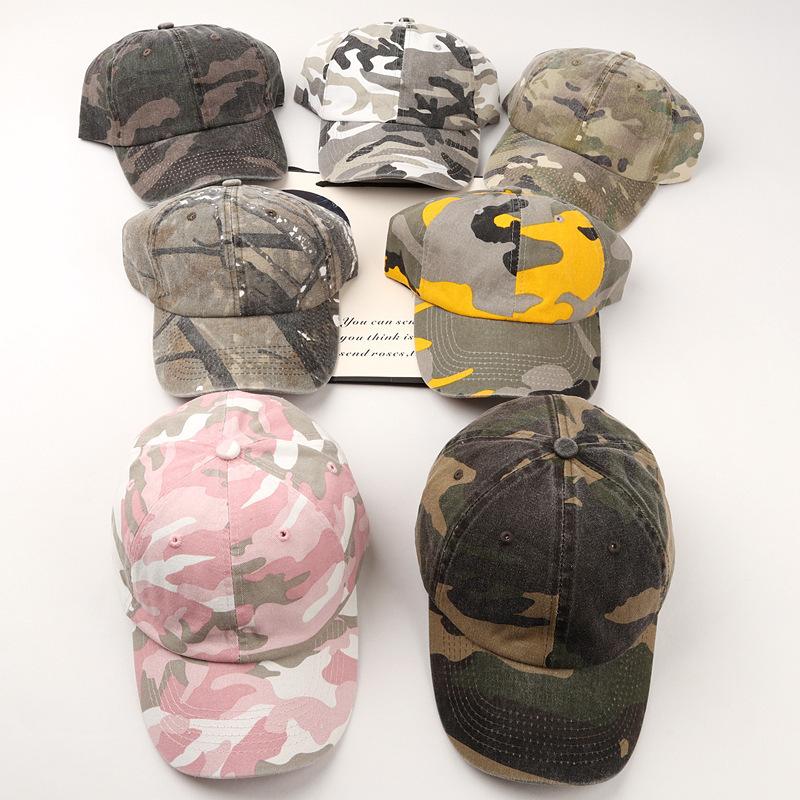 New Cotton washed Denim Camouflage Baseball Cap Spring and Summer Men and Women Fashion Trendy Paired with Baseball Cap