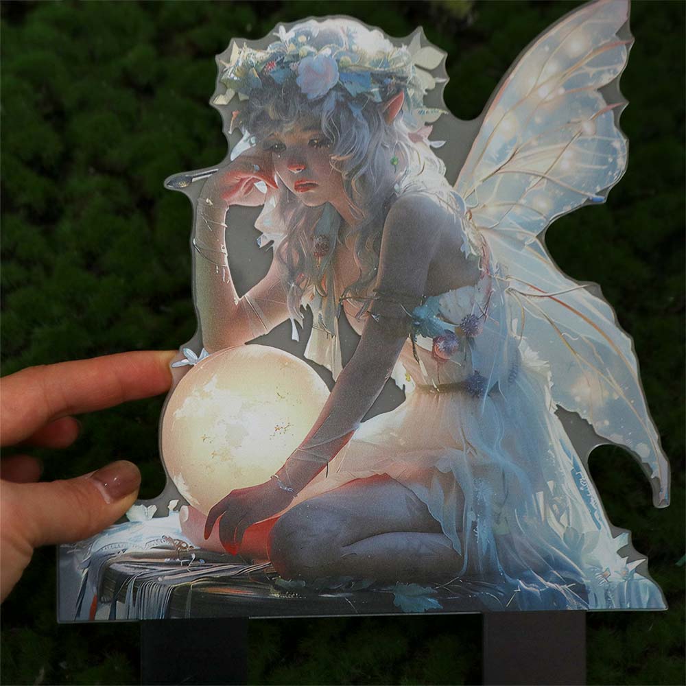 Acrylic Fairy Mini Figurine Cute Creative Garden Floor Plugs Waterproof Catching Light Ball Design