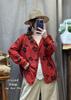 Fall 2026 Women's Loose Round Neck Knit Cardigan with Retro Floral Print