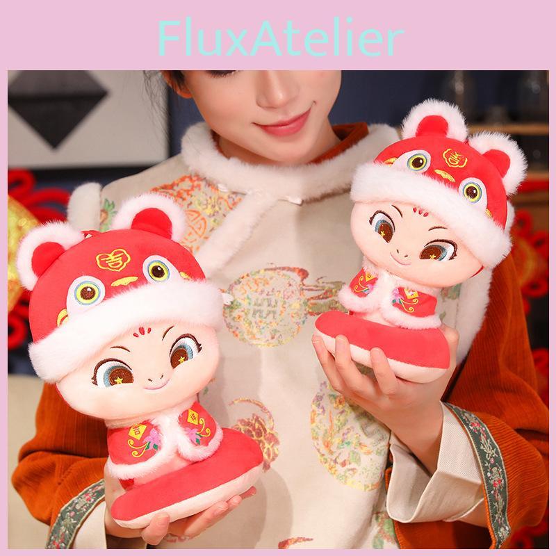 Adorable 2025 Tang Suit Snake Plush Toy Zodiac Snake Doll For New Year Gifts