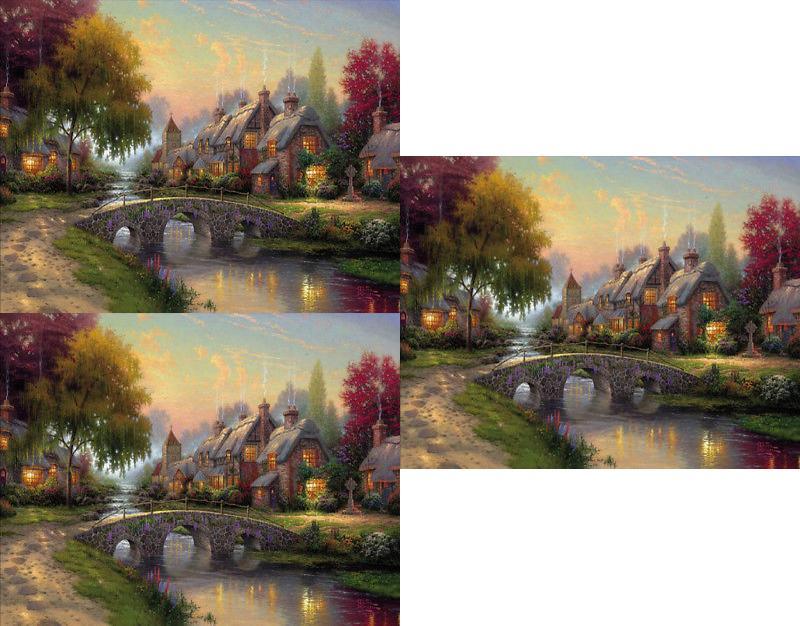 Elegant Cobblestone Bridge Wall Decor Exquisite Landscape Oil Painting Print On Canvas