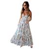 Sleeveless Floral Print Tiered Hem Maxi Dress