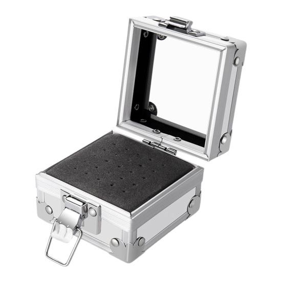 Yousheng Manicure Drill Bits Stand Transparent Top Drop-proof Safety Latch Design 25 Slots Nail Drill Bit Brush Storage Holder Nail Salon Supply