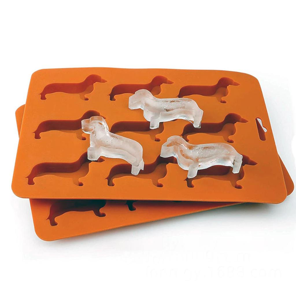 Creative Silicone Dachshund Puppy Shaped Ice Cube Chocolate Cookie Mold DIY Home Ice Tray Kitchen Tools Silicone Mold Gadgets