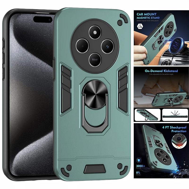 Armor Funda For Xiaomi Redmi 14C 4G Case Magnetic Holder Ring Shockproof Coque for Redmy 14C 14 C Redmi14C 4G Lens Protect Cover
