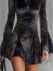 2025 New Leopard Print Sexy Long Sleeve Dress - European & American Women's Fashion
